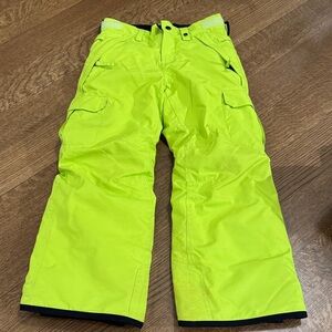 Neon Yellow Kids Ski Pants
